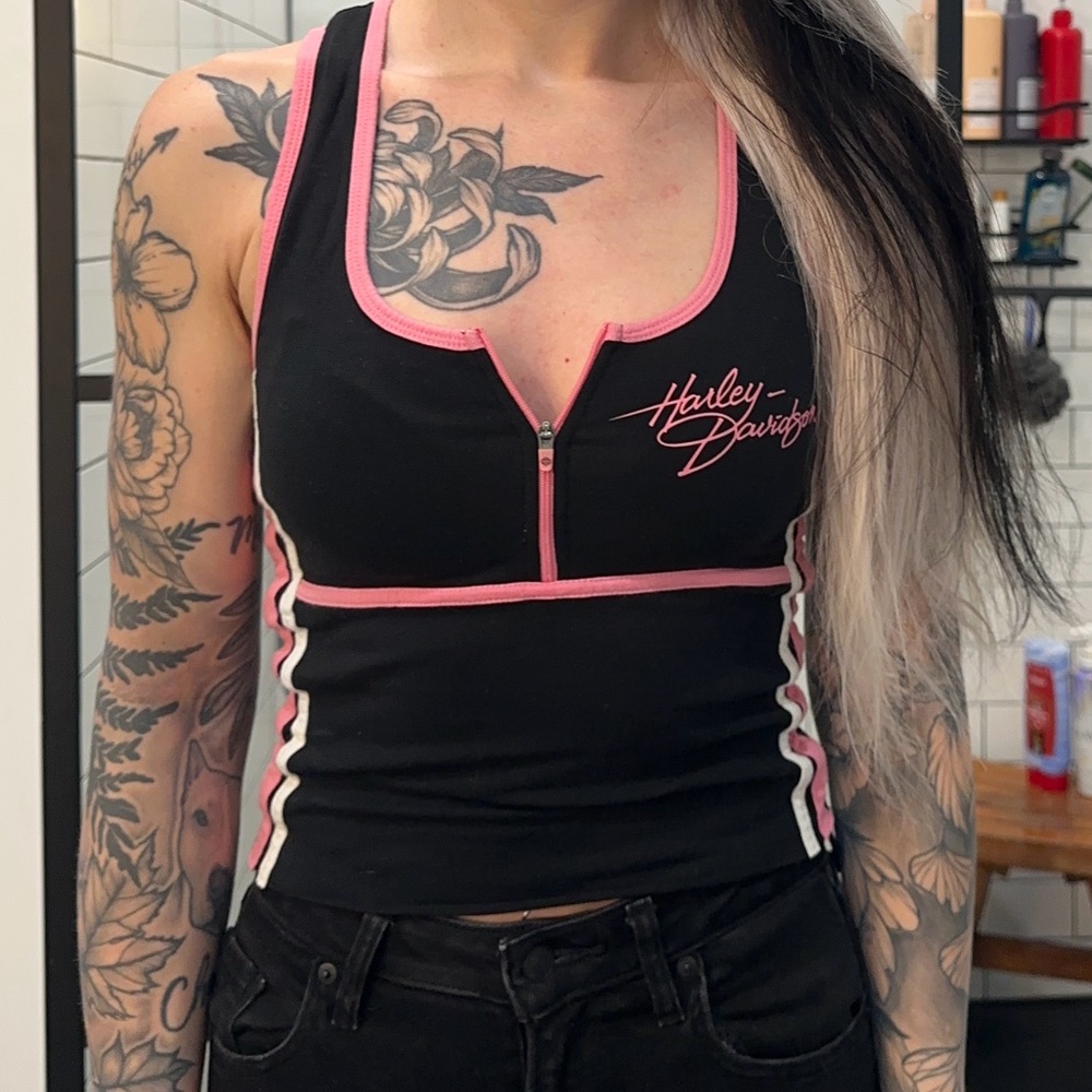 Black & Pink Harley Davidson tank